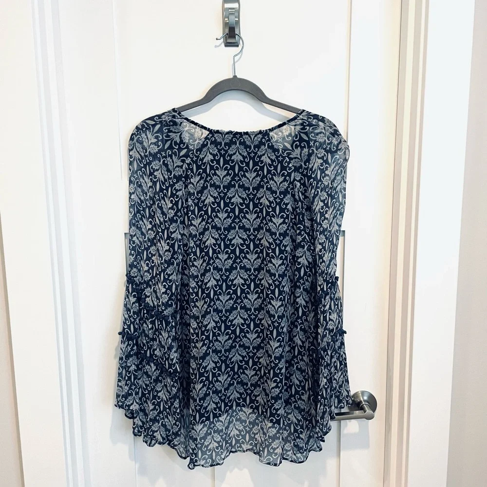 Anthropologie Stevie May Blue Boho Peasant Top Size Medium - Picture 10 of 12